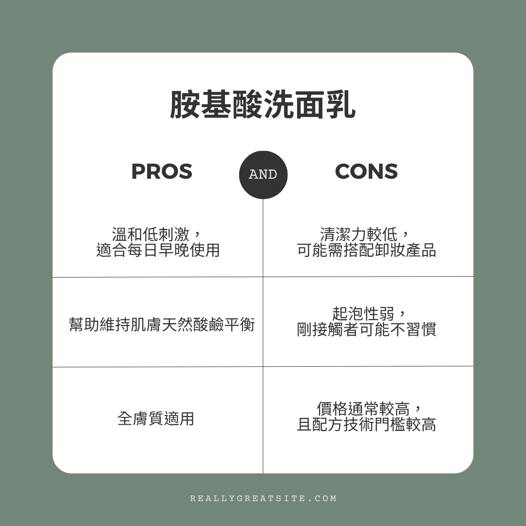 皂鹼洗面乳 vs 胺基酸洗面乳,差別、優缺點與選擇建議一次看懂! 4 胺基酸洗面乳